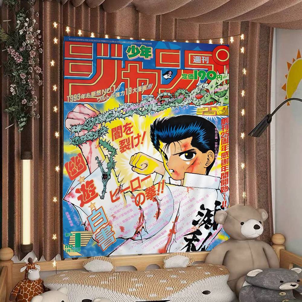 Аниме YuYu Hakusho Печатный Большой Настенный Гобелен Дешевый Хиппи Настенный Декор Богемные Настенные Гобелены Мандала INS Домашний Декор