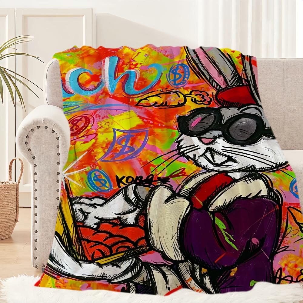 Мультяшное одеяло B-Bunny Плюшевый коврик для дивана и сна для гостиной B-Bugs-S Комнаты Теплый Офис Спальня День Рождения Дом Путешествия Детские Подарки