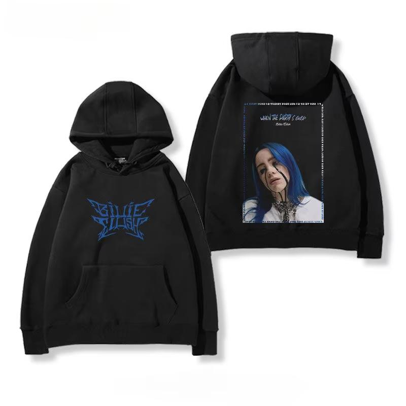 Новая толстовка с капюшоном Billie Eilish 2026 для мужчин и женщин Флисовая Американский кэжуал с капюшоном Мягкая хлопковая толстовка Свободная Уютная и универсальная
