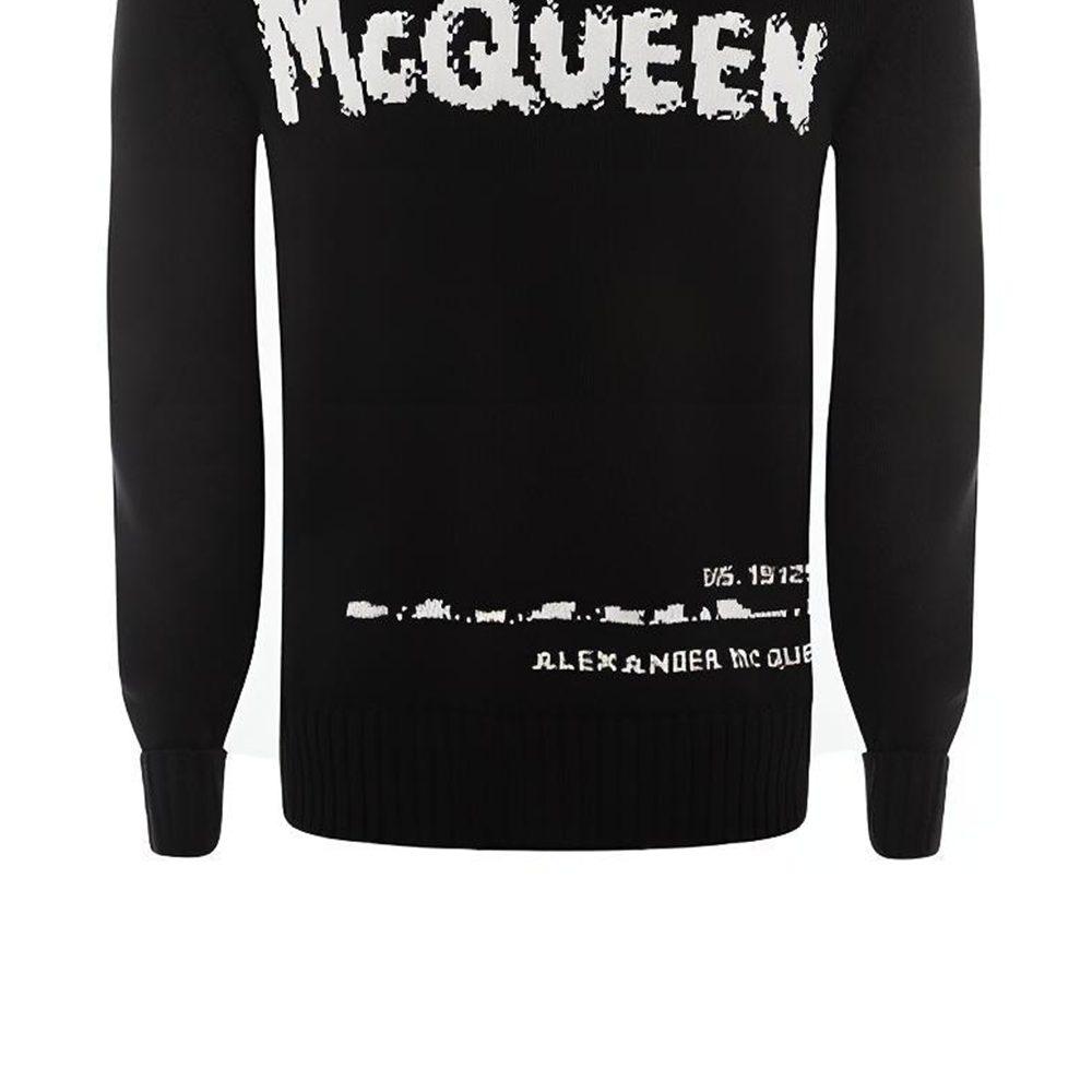 Alexander Mcqueen Вязаный джемпер с интарсией и логотипом в стиле граффити 626454Q1WZL1006