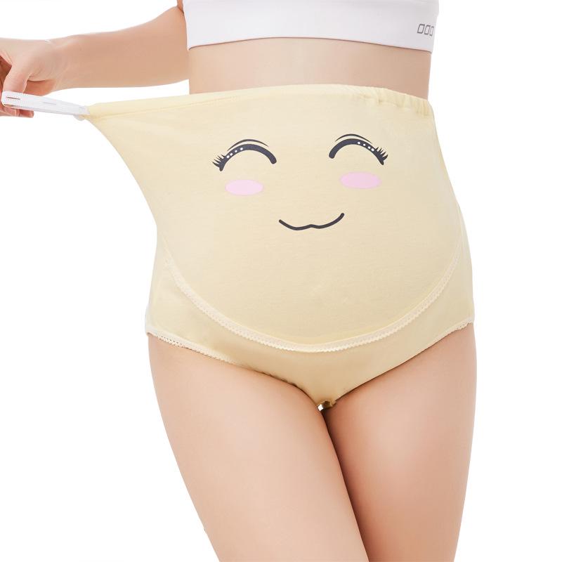 Expression Adjustable Cartoon Cute High Waist Pregnant Women Underwear Maternity Underwear Pregnancy Briefs