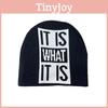 Autumn Winter Knit Cap Warmth Beanie Hat With Letter Design For Outdoor Casual