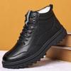 2025 Direct Sales Men's Shoes Winter Cotton Mid-top Cotton Shoes Men's Trendy Practical Casual Leather Velvet Snow Boots Dad Shoes