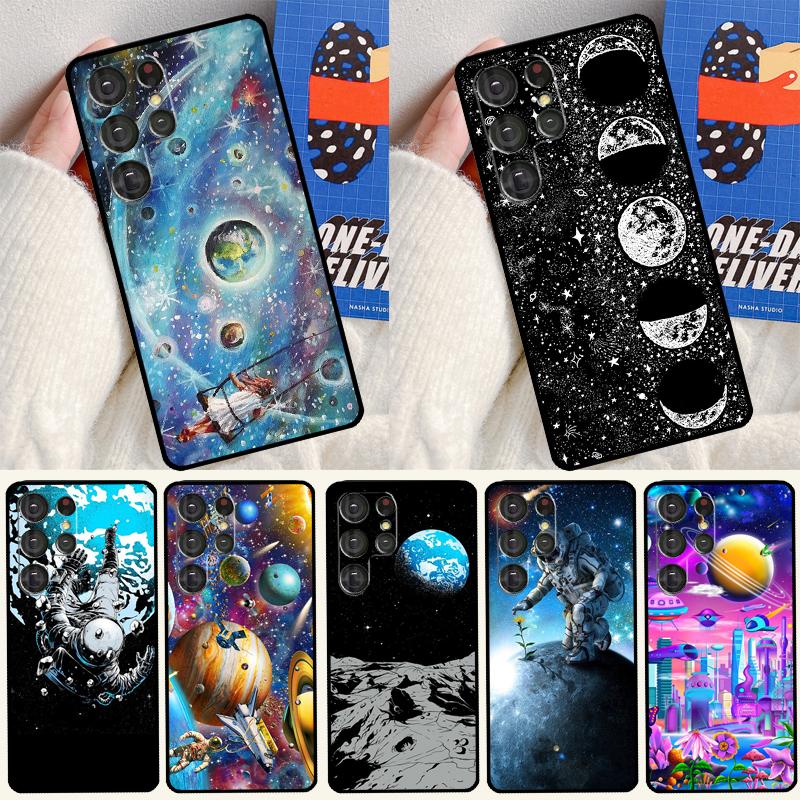 Чехол для телефона 'Луна Звезды Космос' для Samsung Galaxy S25 S24 Ultra S9 S10 S20 S21 S22 Plus S23 FE S24 FE