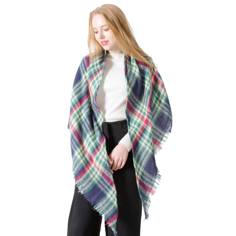 Женский зимний шарф фишу на ощупь как кашемир с яркой зимней шалью-накидкой Зимняя офисная накидка Легко сочетающийся фишу