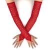 Блестящие сетчатые перчатки со стразами 42 см, блестящие длинные перчатки, элегантность, вечерний костюм, танцы, выпускной