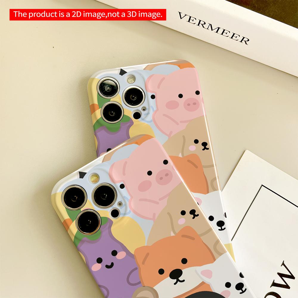 Cute Animal Friends Phone Case All inclusive film hard phone case, compatible with iPhone 18 Pro Max 17 16 15 14 13 12 11