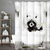 Black and White Raccoon Bath Tub Fun Shower Curtain, Bathroom Decorative Shower Curtain, Waterproof Shower Curtain with Hooks