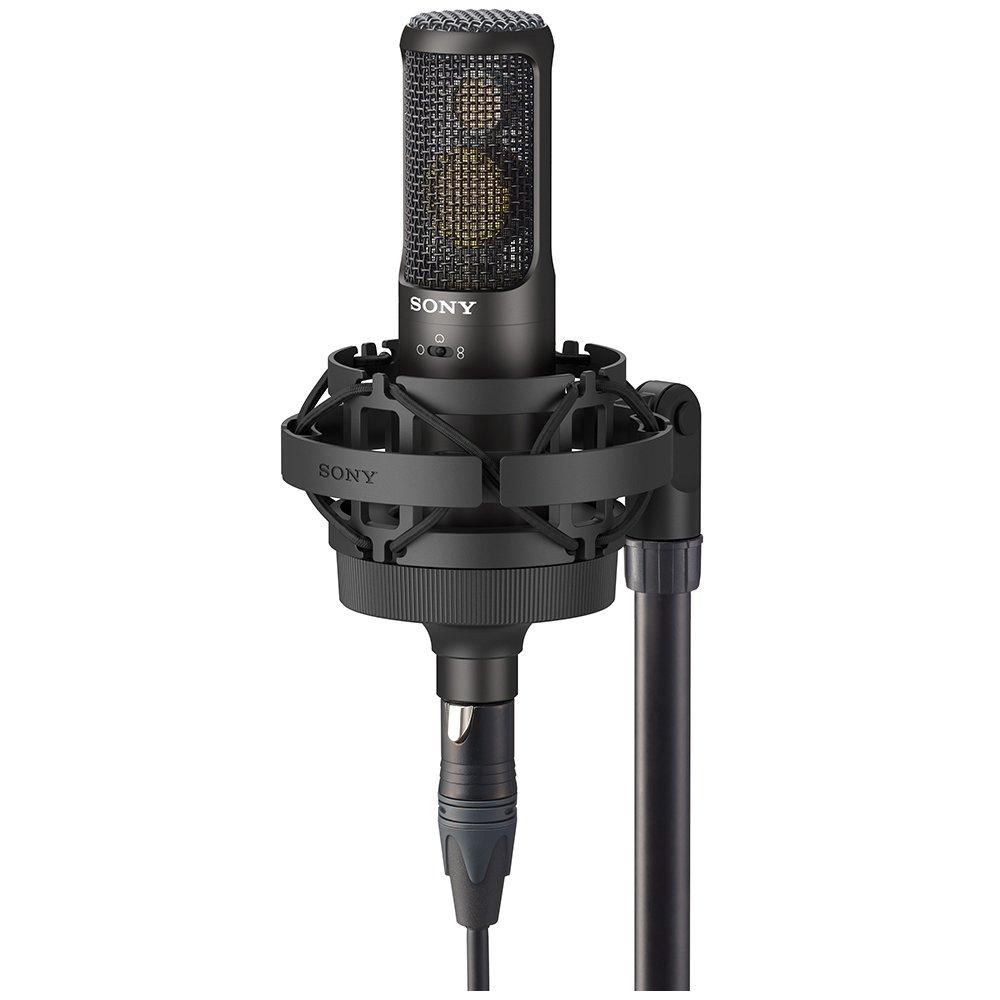 Sony Condenser Audio Made in Capsule Mechanism C-100 Microphone, High-Resolution Compatible, Side-Address Type, Japan, 3-Directional Pattern, 2-Way