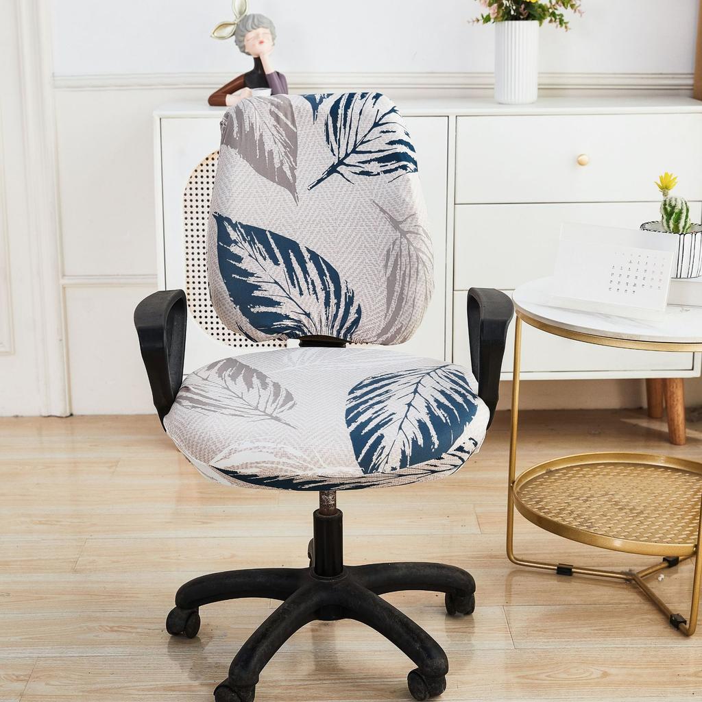2024 Printed Split Chair Cover Elastic Office Split Seat Cover Home Computer Chair Cover