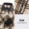 Izzue Унисекс Клетчатая Куртка Кэжуал с Лацканами