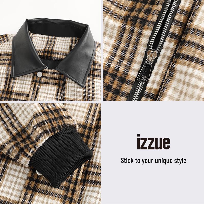 Izzue Унисекс Клетчатая Куртка Кэжуал с Лацканами