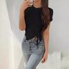Women's Slim Summer Sexy Waistless Irregular Short Sleeve T-Shirt