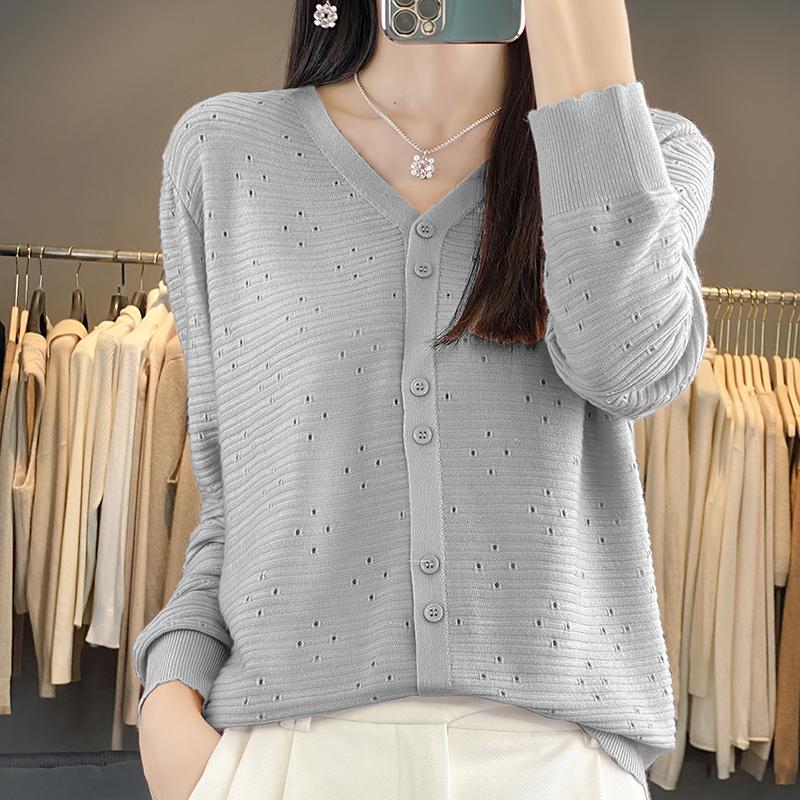 Женский легкий кардиган из 50% шерсти и 50% шелка Mulberry — универсальный трикотаж на все 4 сезона для комфорта и стиля в любое время года