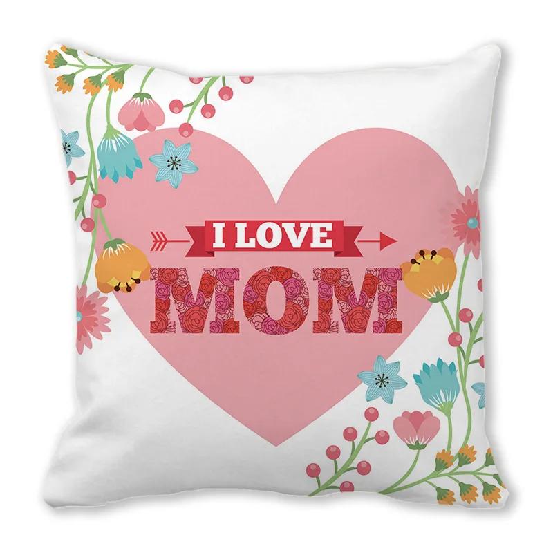 Love pattern cushion cover Happy Mothers Day Pillow Case Home Decorative Pillowcases Love Letter Throw Pillow cover xcm