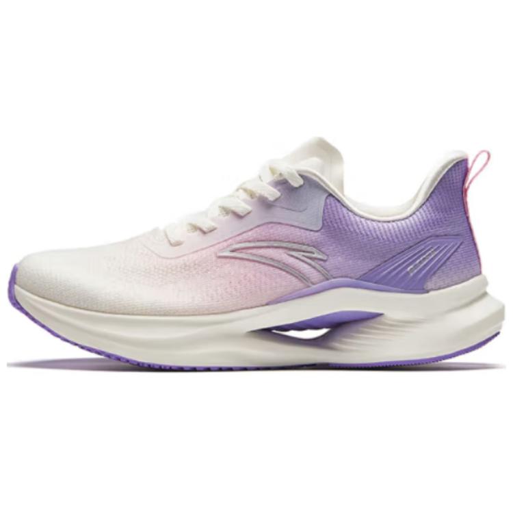 Anta Comfortable Versatile Shock Absorbing Non-Slip Low-Top Casual Running Shoes Women Sneaker White Pink Purple 122425536-4