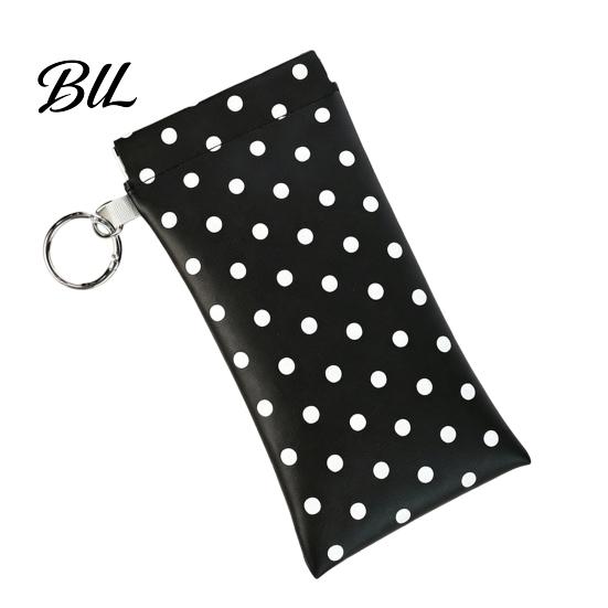 Protective Sunglasses Case Portable Faux Leather Bag with Hook for Women, Compact Organizer Travel Eyewear Lipstick And Small Cosmetics, Self Closing