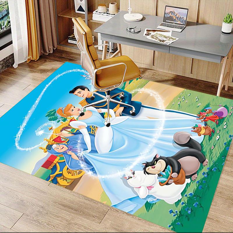 Cinderella'S Royal Journey Carpet For Playroom Bedroom Living Room Sofa Home Decorkids Game Area Rug Nonslip Floor Mat
