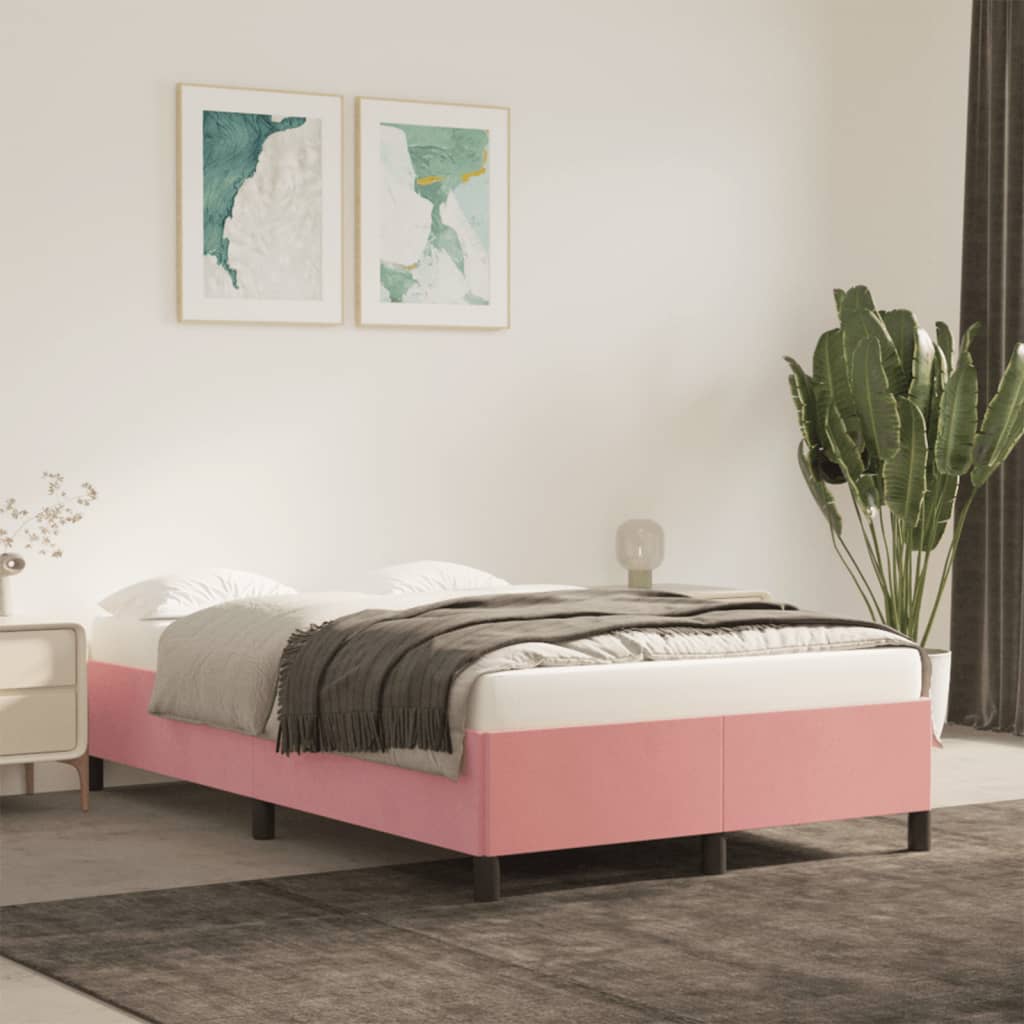 Bed Frame without Mattress Pink 120 x 190 cm Velvet
