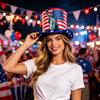 American Flag Top Hat, Uncle Costume Hat for 4th of July, Red White Blue Patriotic Party Decoration for Adults, Independence Day