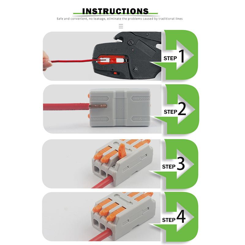 Мини Быстрый Проводной Соединитель 2 Контакта 3 Контакта Стыкуемый Жесткий Провод Прямая Вставка Многовходовой и Многовыходной Клеммный Блок для Проводки