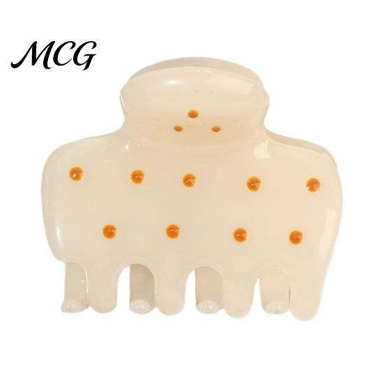 Thin Hair Claw for Women, Small Size Back Head Clip, Dot Print Shower Claw, Korean Style Accessory Lightweight Clip