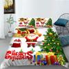 3D Christmas Bedding Holiday Decoration Quilt Cover Pillowcase 2 or 3 Double Bed Single Bed Full Size Soft Washable Zipper Home Decoration