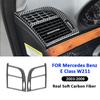 Carbon Fiber Car Dashboard Panel Left Right Air Outlet Panel Frame Decoration Sticker For Mercedes Benz E Class W211 2003-2009