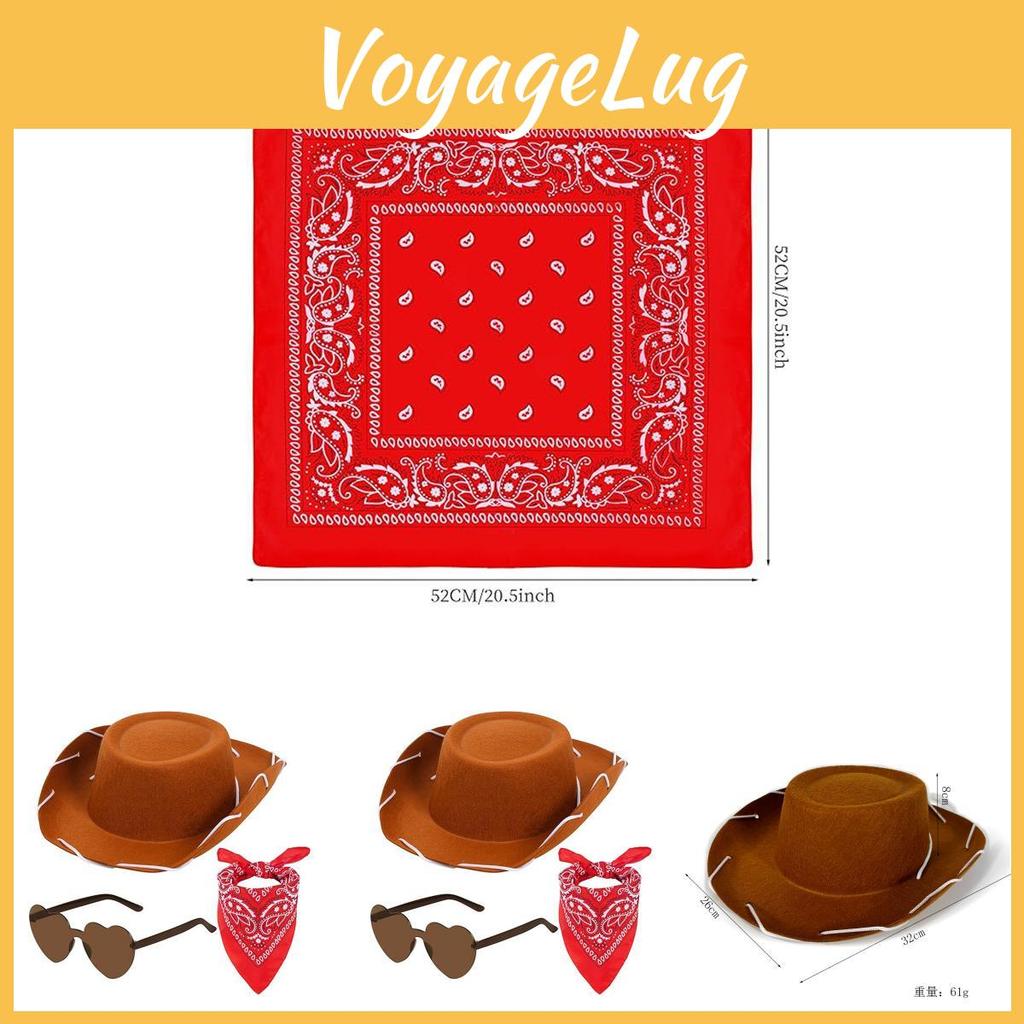 Цвет Однотонный Детская Ковбойская Шляпа Западного Стиля Очки Бандана Аксессуары Праздничная Вечеринка