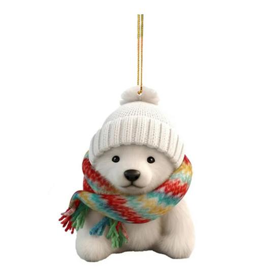 Подвеска в виде оленя Санта-Клауса, праздничная рождественская елка, подвесное украшение, акриловое украшение в виде мультяшного Санты