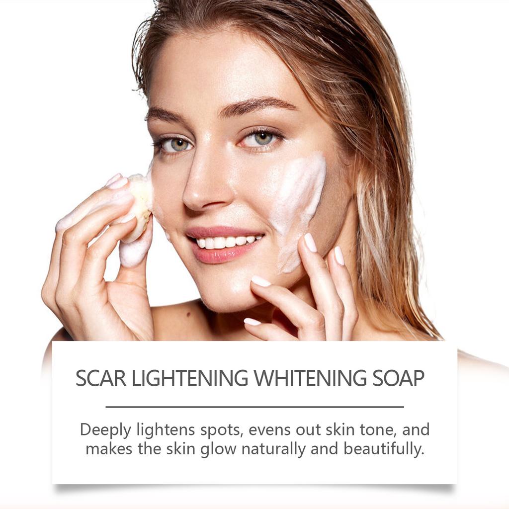 Отбеливающее и удаляющее шрамы мыло. Мыло для очищения пор и разглаживания морщин эффективно уменьшает пятна и загрязнения на лице и теле.