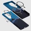 For Samsung Galaxy S24 Ultra Case Compatible with MagSafe Carbon Fiber Texture Water-Transfer PC Phone Cover