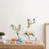 2x Deer Ornaments Sitting Standing Resin Modern Reindeer Figurines Couple Elk Sculpture for Desktop