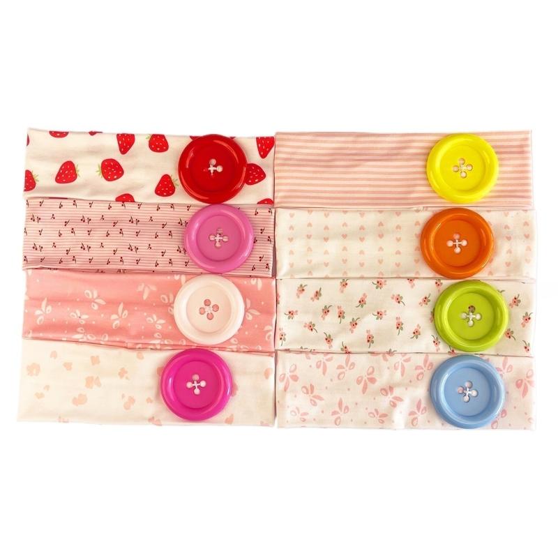 Retro Ins Style Cute Print Button Headband Fashion Women Y2K Sweet Cool Hair Accessories Cute Sweet Dating Hair Band