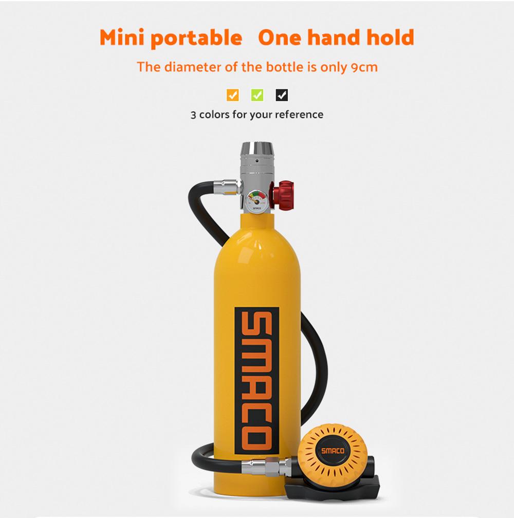 SMACO S400 1L Mini Scuba Diving Balloon с сертификатом DOT, время использования 15-20 минут, 1L Portable Bag - зеленый
