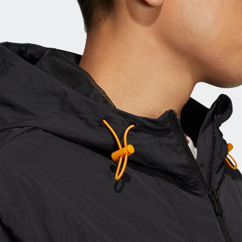 adidas Neo Sport Тканая куртка с капюшоном с алфавитом Мужская верхняя одежда Черный HS8850