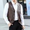 Men Spring Autumn New Genuine Leather Motorcycle Vest Mens Real Cowhide Leather Waistcoat Male V-neck Sleeveless Coat