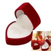 Fashionable Romance Flocking Heart Shaped Jewelry Presentation Case Convenient for Engagement Keepsakes Daily Use