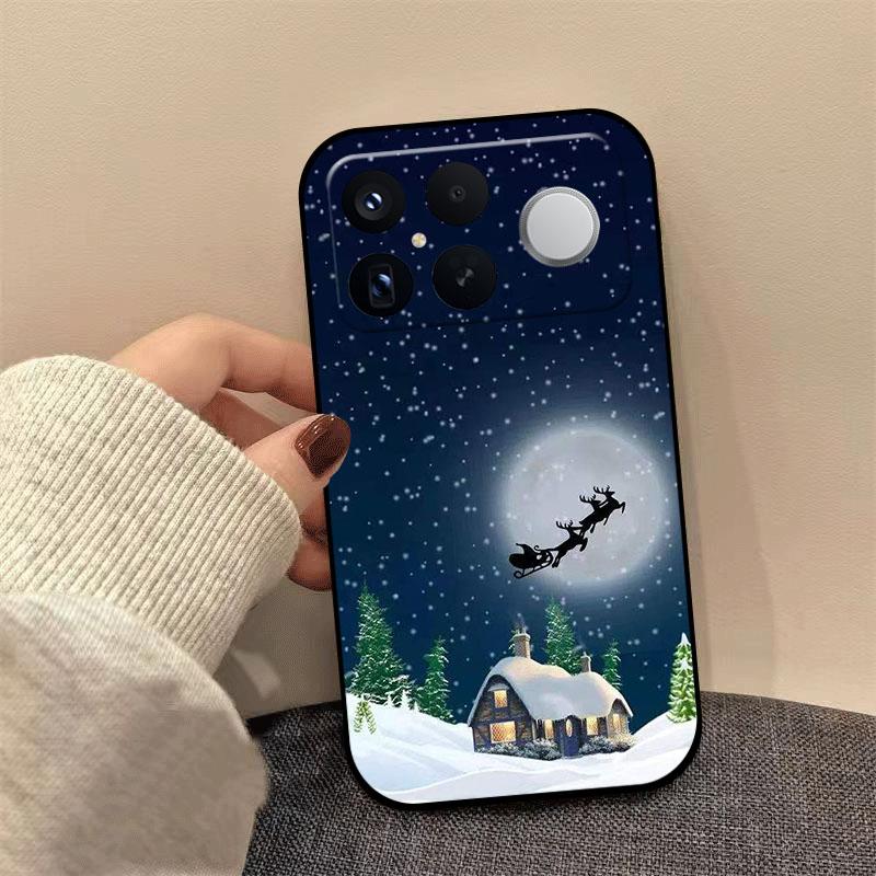 Рождественская картина Чехол для телефона для Redmi K80 K70 K60 Ultra K90 Pro Max K40 Gaming K70E K60E Мягкий силиконовый противоударный чехол Coque