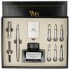 Wordsworth Black Calligraphy Pen Gift Set with Ink 6 Ink 1 Ink Refill and 6 Replacement Premium Journaling and Smooth Writing Pen Silver Chrome