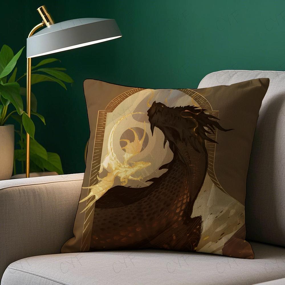 F-Четвертый W-Wing Дракон Наволочка Наволочка Клещестойкая Подушка Невидимая молния Шелковистый короткий плюш Чехол для диванной подушки