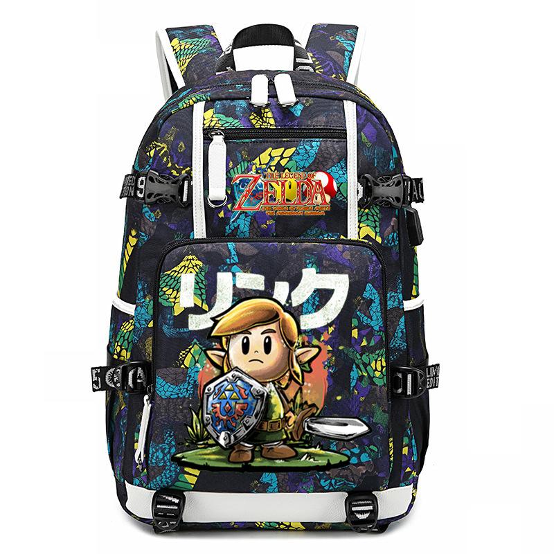 Рюкзак с принтом Zelda Zelda, наружный USB-порт, большая вместимость, дорожный рюкзак