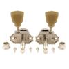Musiclily Pro Vintage 3L+3R Guitar Locking Tuners for LP Les Paul Electric/Acoustic Guitars, Nickel with Green Buttons