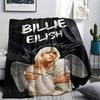 1PC Billie Eilish Print Flannel Blanket, High quality Comfortable for All Seasons, Home Decor, Warmth and Comfort, Perfect for Christmas Gifts