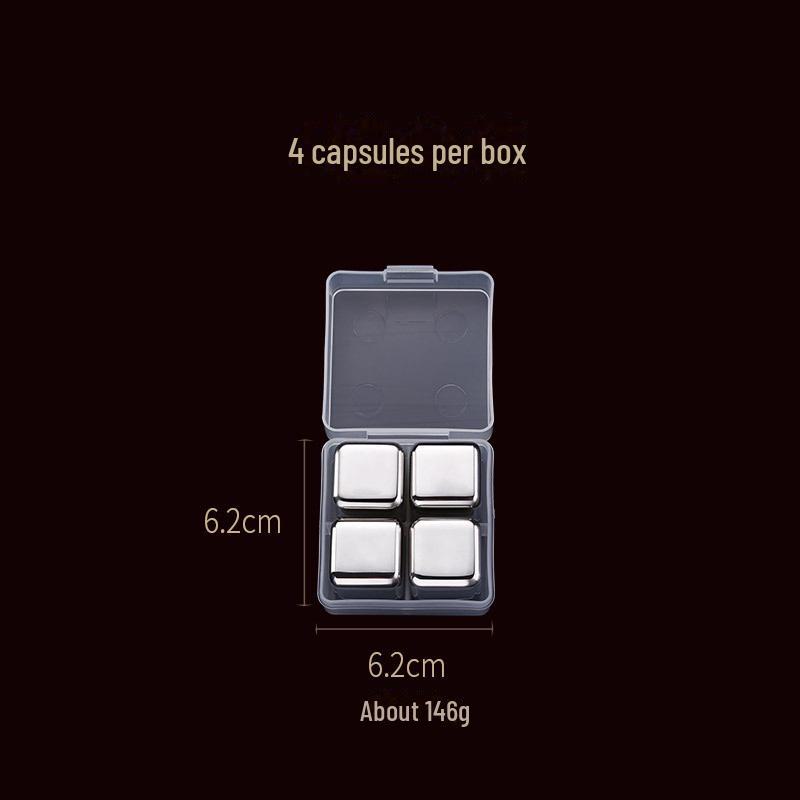 304 Stainless Steel Whiskey Ice Cubes - Fast-Freeze Metal Cooling Stones
