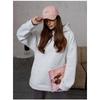 Womens Casual Hooded Sweatshirt Solid Color Loose Fit Long Sleeve Fall Winter Fashion Top