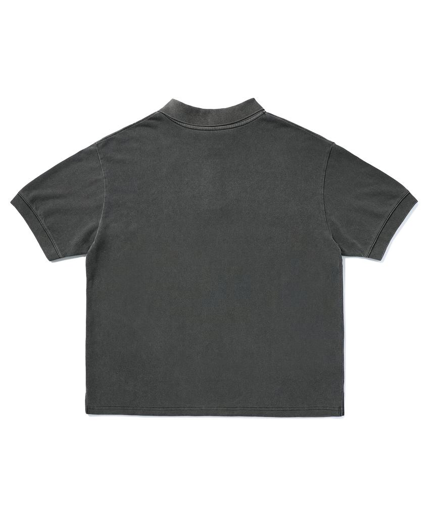 MINIMALPROJECT Minimal Pigment Short Sleeve Collared T-Shirt Mkt104 [Dark Gray]