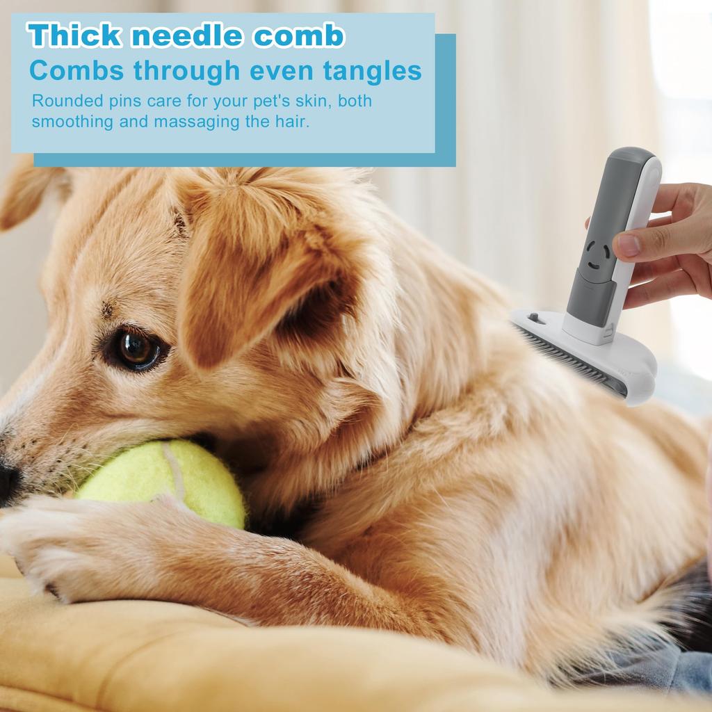 GLIDESMOOTH Cat Cat Undercoat Cat Hair Removal Curved Comb Cat Detangler Pet Hair Removal Tool for Gray and White 3-in-1 Brush, Rake, Brush, Brush,