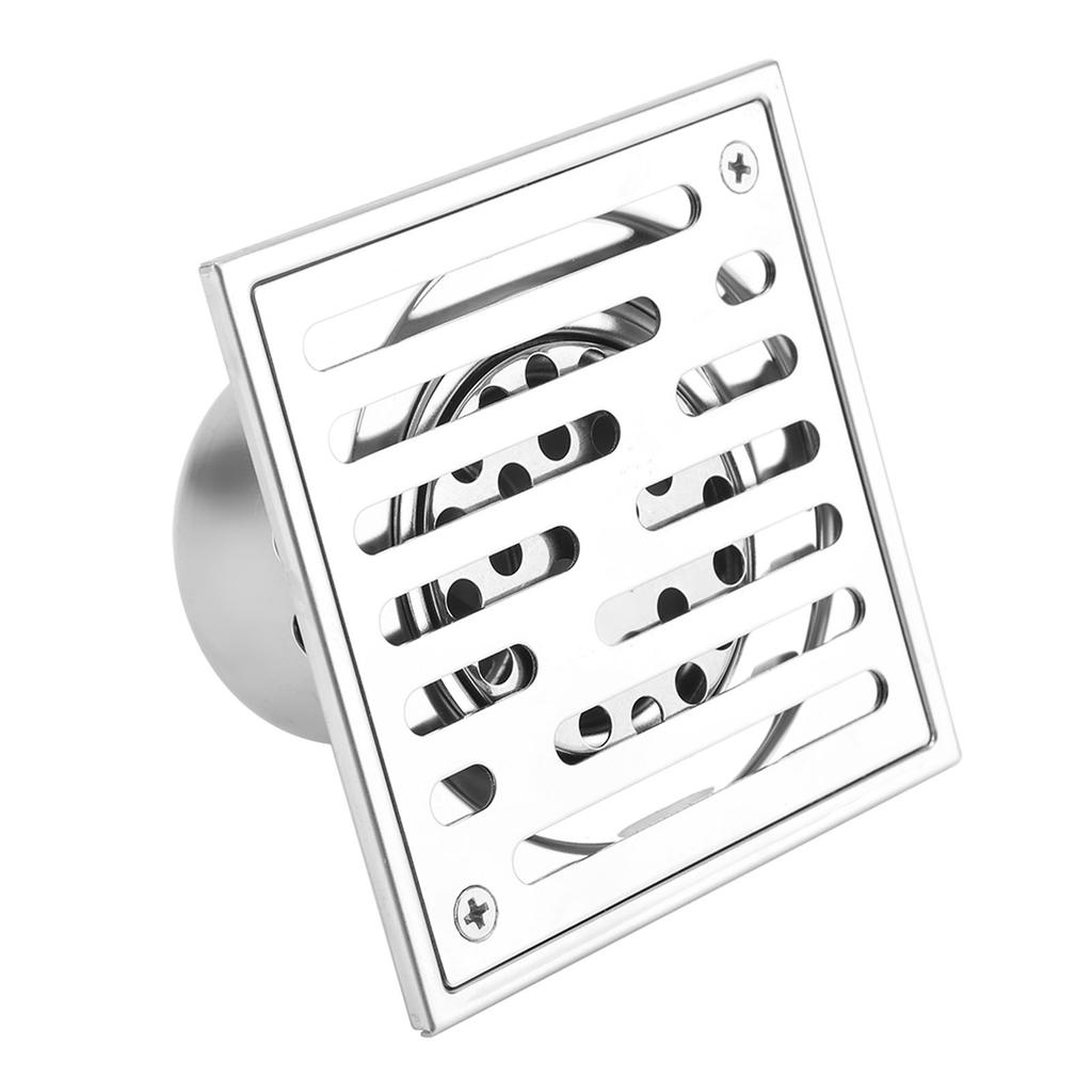 Stainless Steel Square AntiOdor Bathroom Floor Drain Waste Gate Shower Drainer Large Caliber
