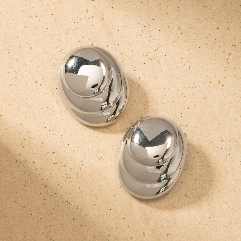 Серьги-гвоздики в форме овала и спирали в стиле ретро с металлическим дизайном, серебряные иглы 925 пробы, золотые серьги-гвоздики 18 карат